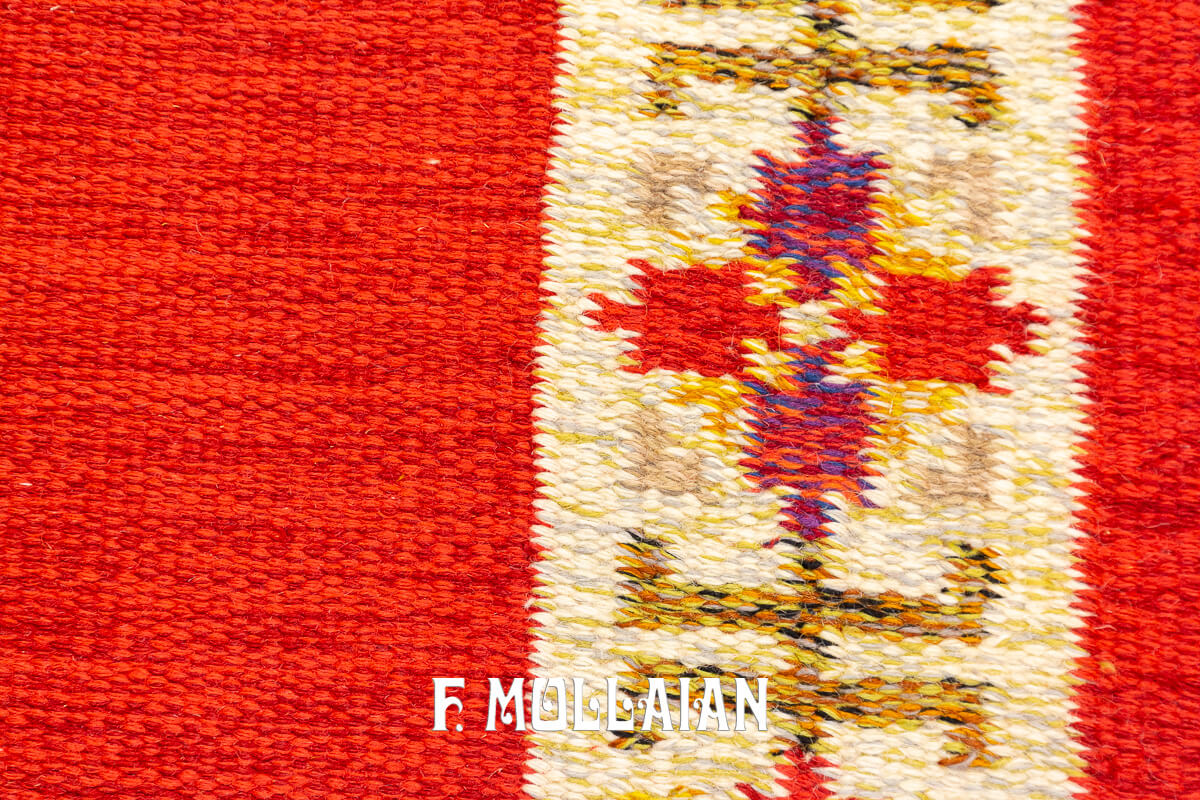 Scandinavian Rug Flat-weave Runner Red/Rust Color n°:360699